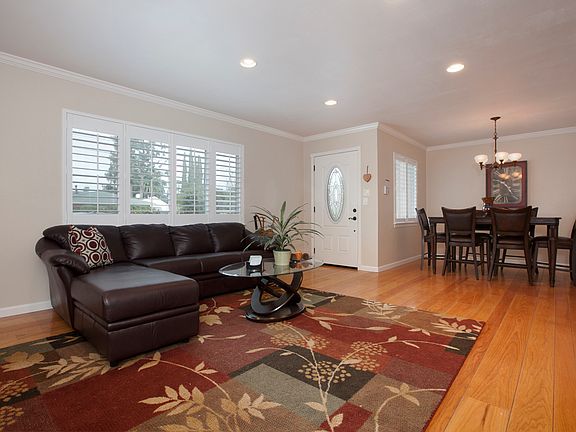 Living room and dining area