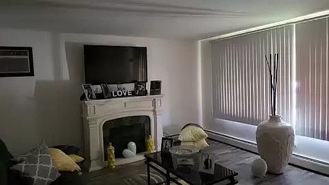 Living room. Fireplace and furniture not included