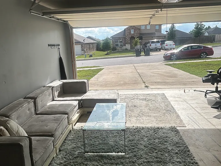 Garage used for lounging