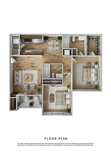 Floor plan Two Bedroom Two bath - Traditional