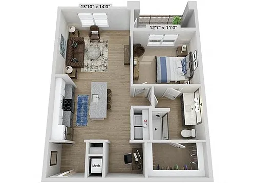 Floor plan A4B W/ Office