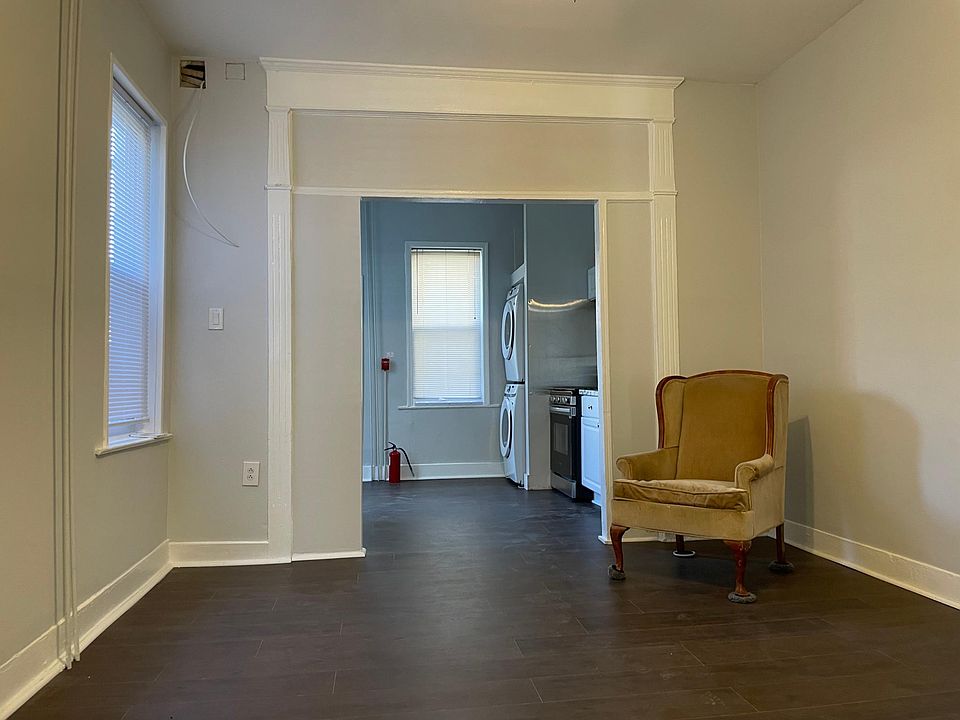 View of living room and kitchen
