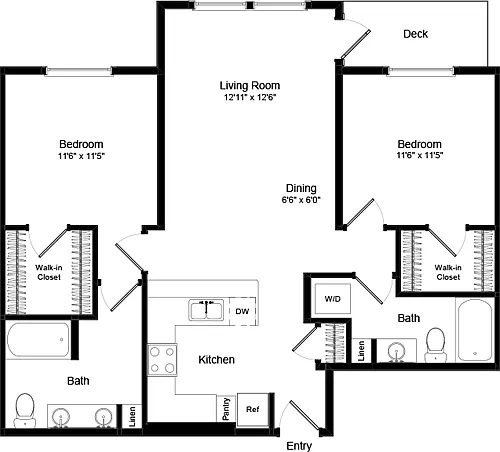 Floor plan Two Bed B-3 - Phase III