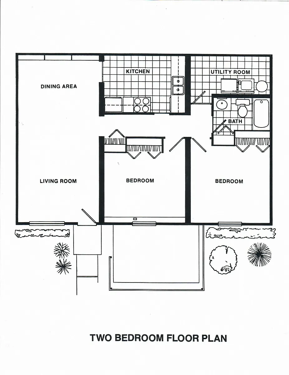 Floor plan 2 Bed 1 Bath