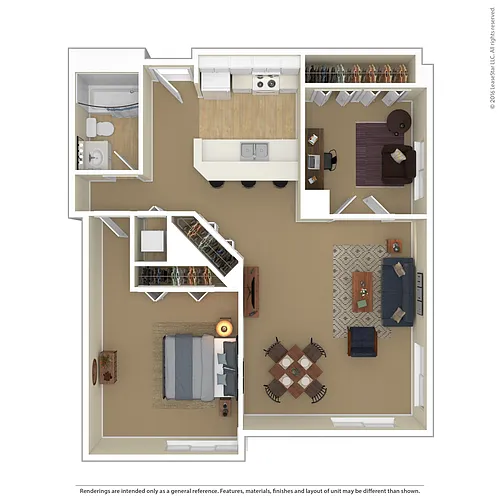 Floor plan 1 Bedroom + Den