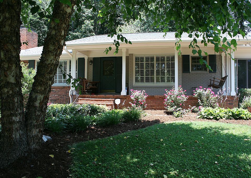 Shady front yard and porch 