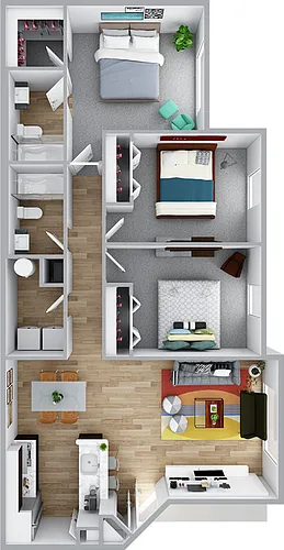 Floor plan Three Bed/Two Bath | 1113