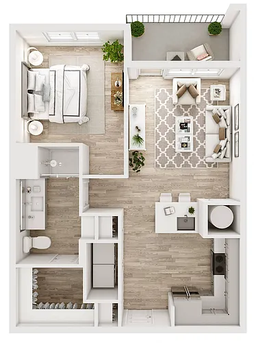 Floor plan A0 1 Bed / 1 Bath