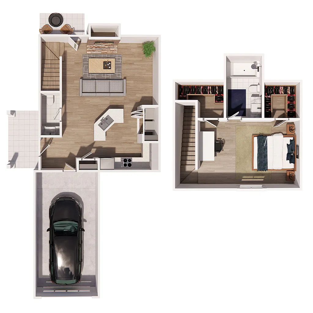 Floor plan Deluxe 1 Car Garage