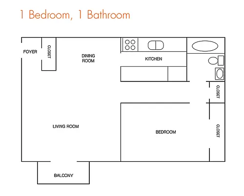 Floor plan 1 Bedroom