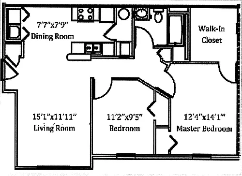 Floor plan 2B1B Silver