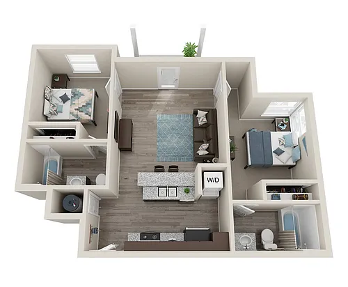 Floor plan B2 Two Bed - Two Bath