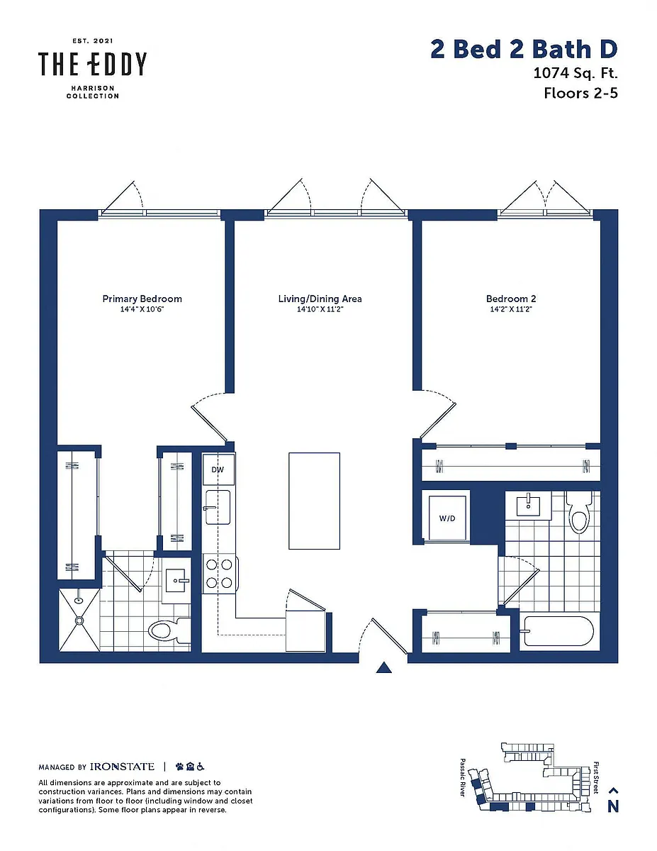 Floor plan 2 Bed 2 Bath D