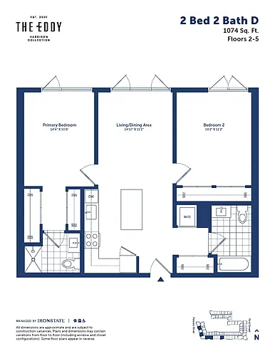 Floor plan 2 Bed 2 Bath D