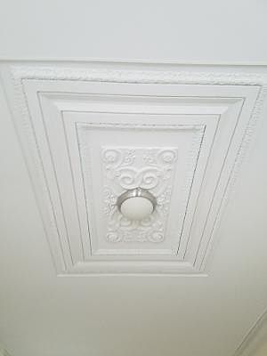 Original architectural ceiling moldings!