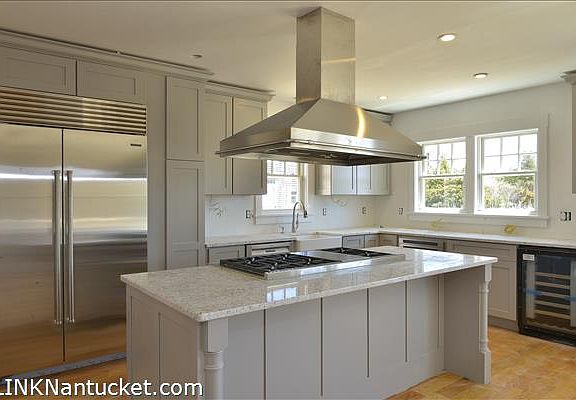 White Granite Counters, Wolf, Sub-Zero, Wine Fridge