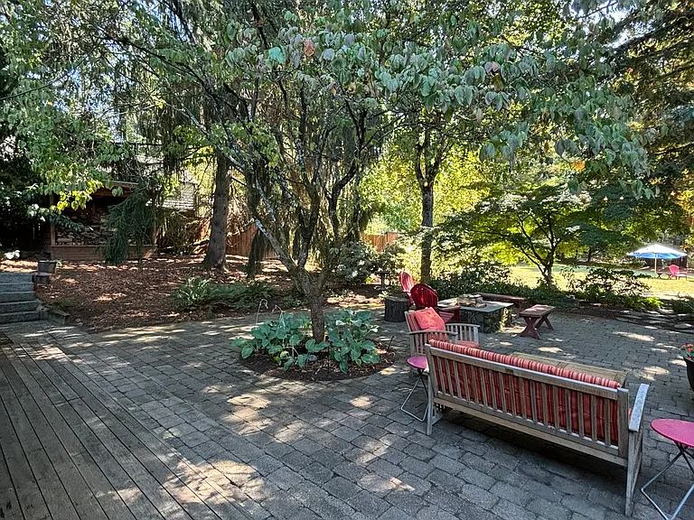 backyard patio looking east