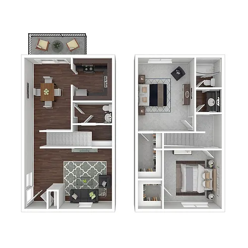 Floor plan 2X1.5 Townhome
