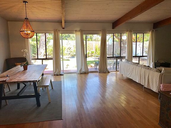 Windows to deck and back yard