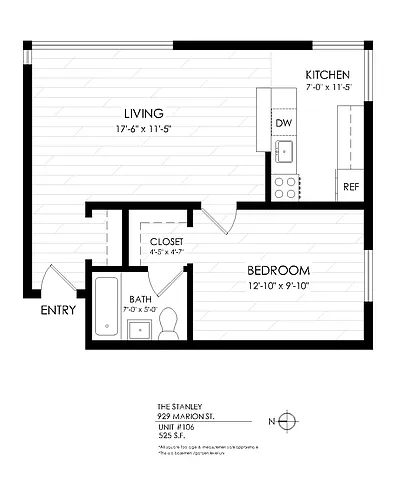 Floor plan 1 bed