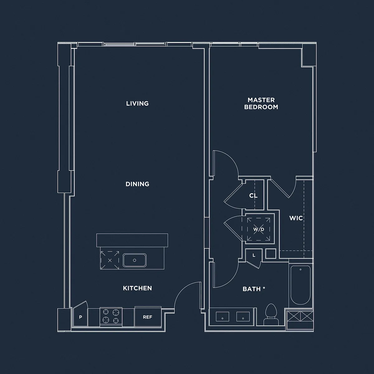 Floor plan ONE BEDROOM