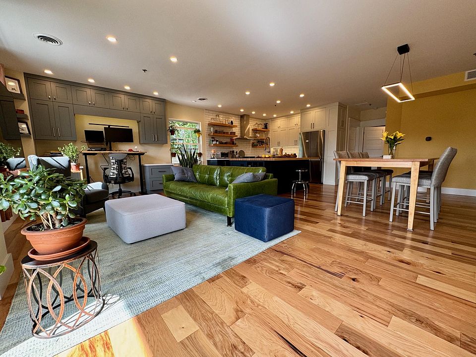 View of living area with home office