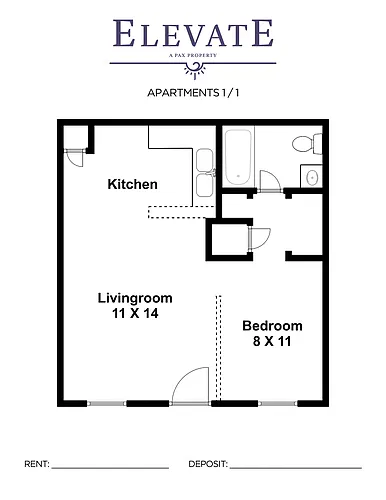 Floor plan Jr. 1Bd