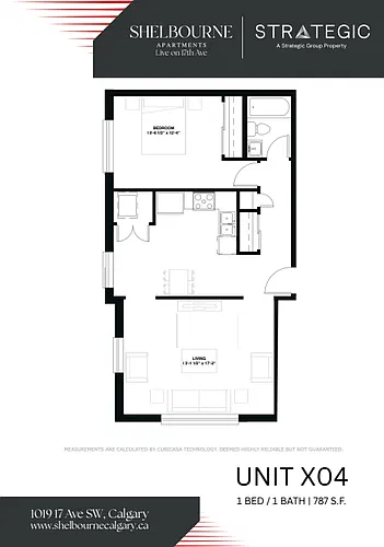 Floor plan 1 Bedroom 1 Bed 1 Bath 2