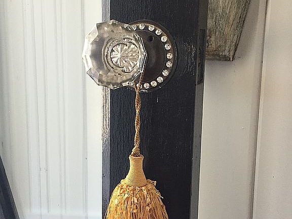 Glass doorknobs throughout 