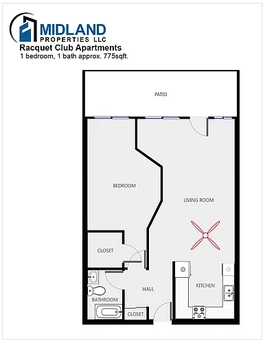 Floor plan 1 Bedroom - Floorplan 106