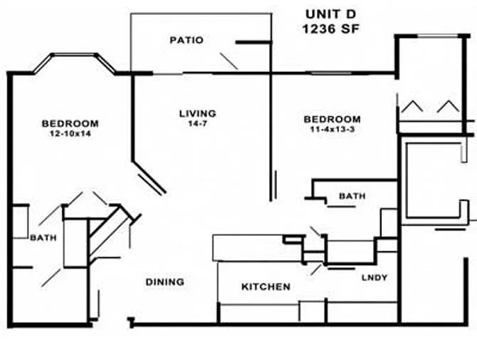 Floor plan 2 Bedrooms / 2 Bathrooms