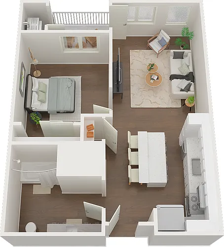 Floor plan 1 Bed 1 Bath PNCA1A