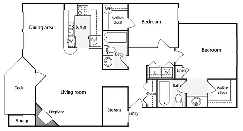 Floor plan 2BD/2BA