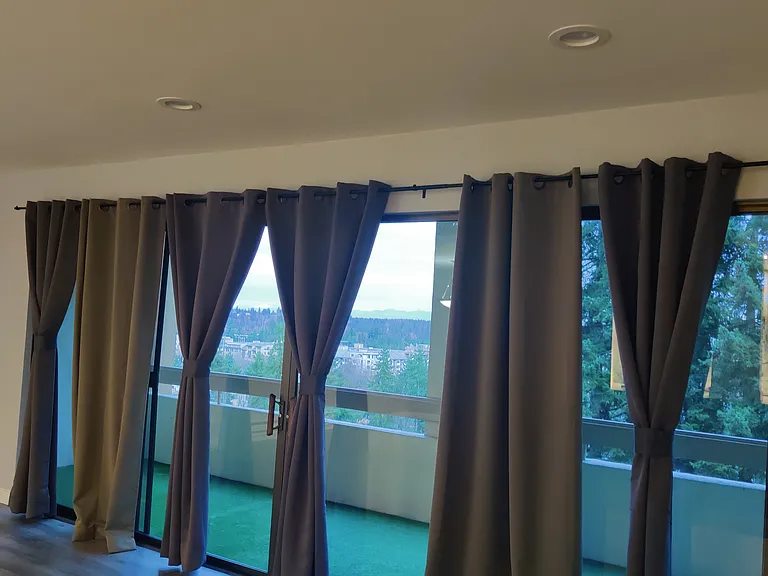 Black out curtains are included for every room glass window/doors