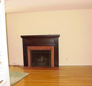 hardwood floors and romantic fireplace