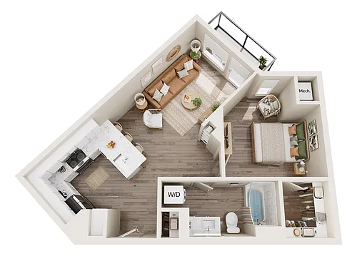 Floor plan A4 One Bedroom