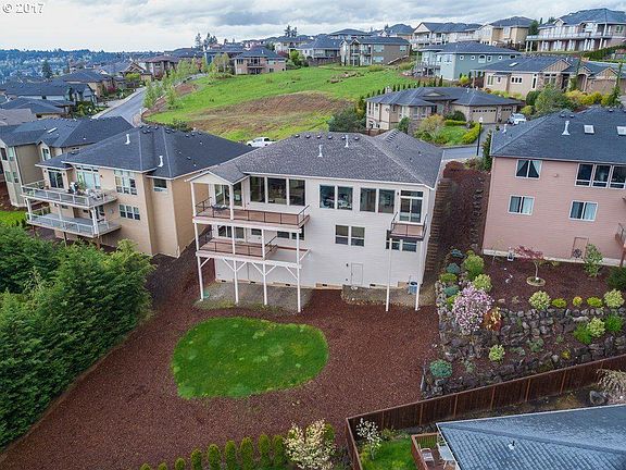 Aerial view of backyard before we put in leveled backyard