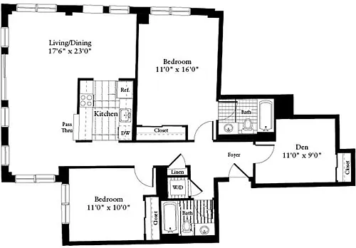 Floor plan 2 Bedrooms Y