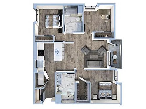 Floor plan 3Bed/2Bath-D1