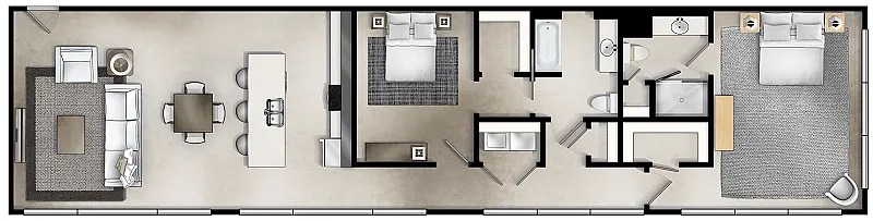 Floor plan 1st Avenue Corner Two Bedroom Loft-B2