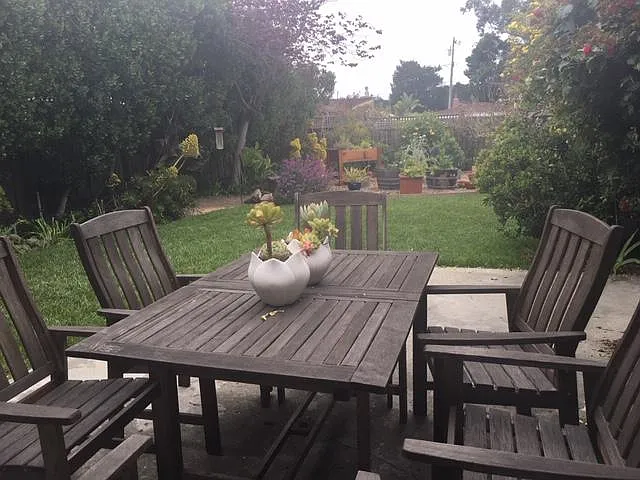 Back patio looking into backyard