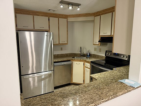 View of the kitchen from the dining/living room area.