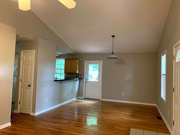 Open living, dining, kitchen