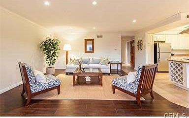 Living room with large sliding glass door