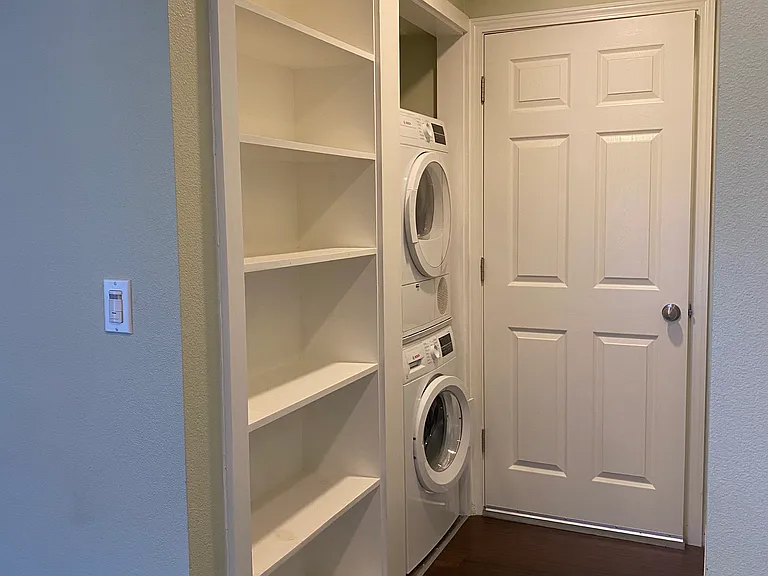 hallway private laundry.