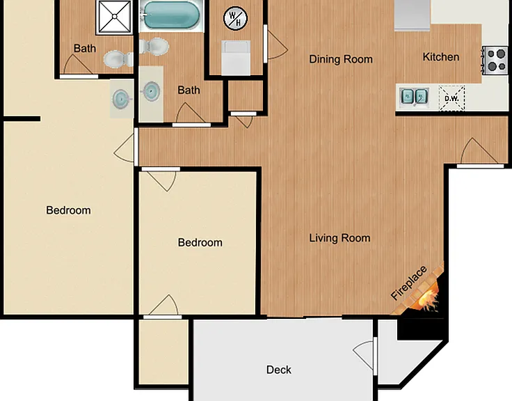 Two bedroom, two bath, 936 square foot apartment home Two bedroom, two bath, 936 square foot apartment home