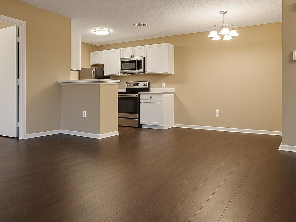 Living area with open kitchen view