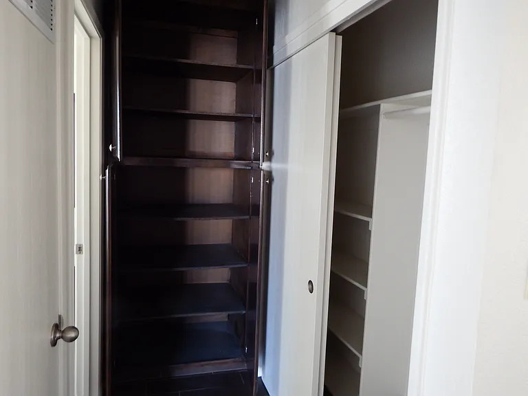 Linen Closet and Coat Closet with additional shelving
