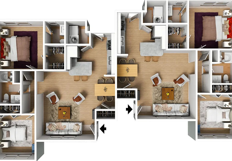 Explore the elegant layout of these twin apartments, offering modern amenities and comfort. Explore the elegant layout of these twin apartments, offering modern amenities and comfort.