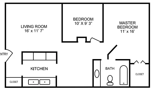 Floor plan 2 Bedroom